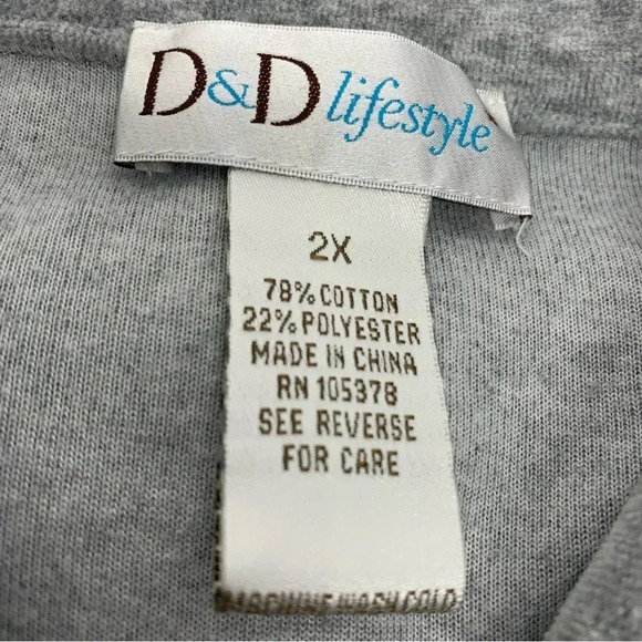 D & D Lifestyle Womans Velour Outfit Size 2X  Gray Pull On Pants  Jacket Buttons - Picture 9 of 16